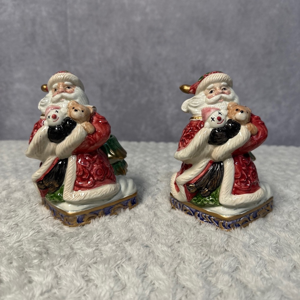 Renaissance Santa Small Candle Holder Pair by Fitz & Floyd